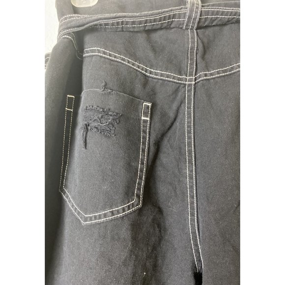 Carmar LA Black Pants with white stitching Distressed  Size 12 NWT - Picture 7 of 7